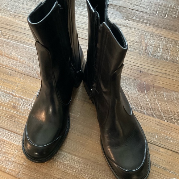 Cole Haan ankle boots size 10.5 black leather combat boot - Picture 4 of 12